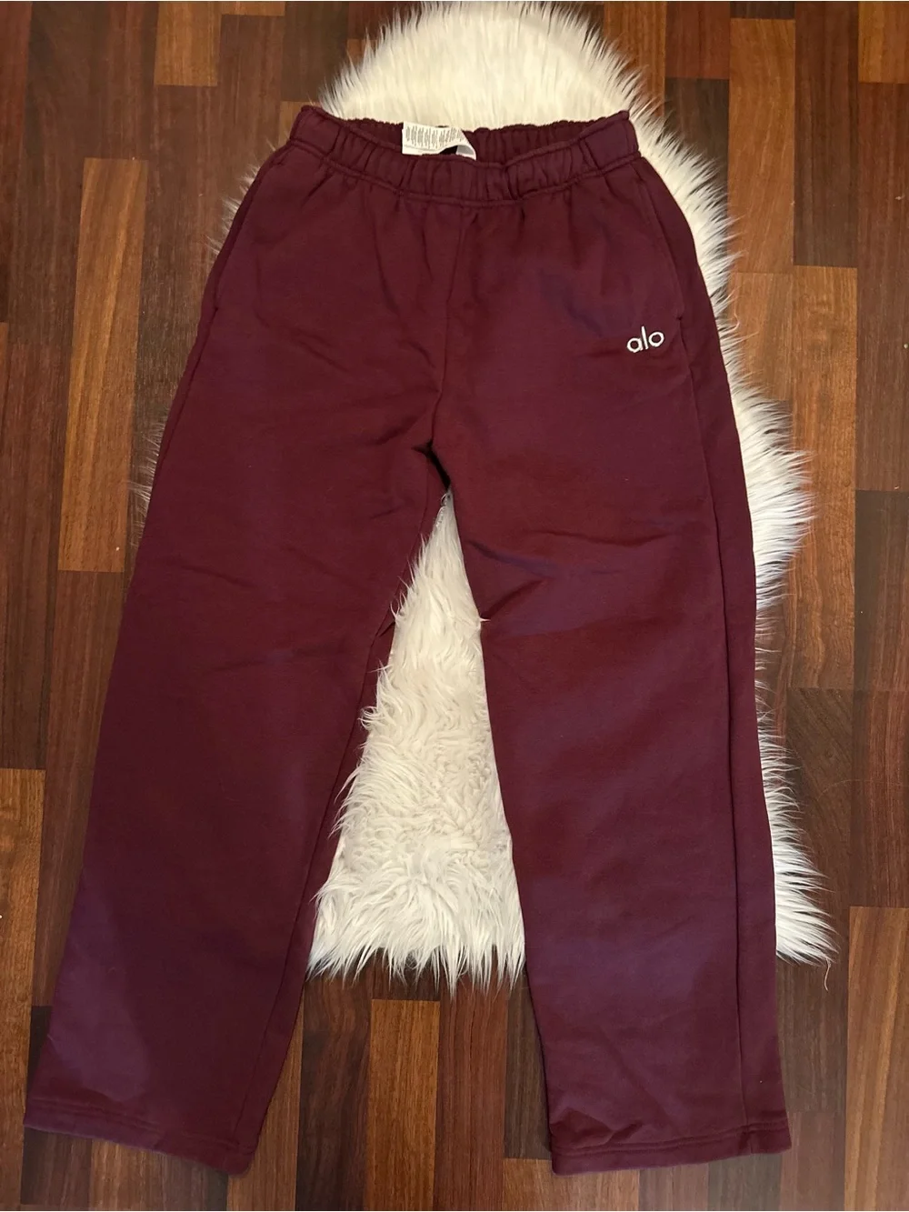 Alo Accolade Burgundy Straight Leg Sweatpants